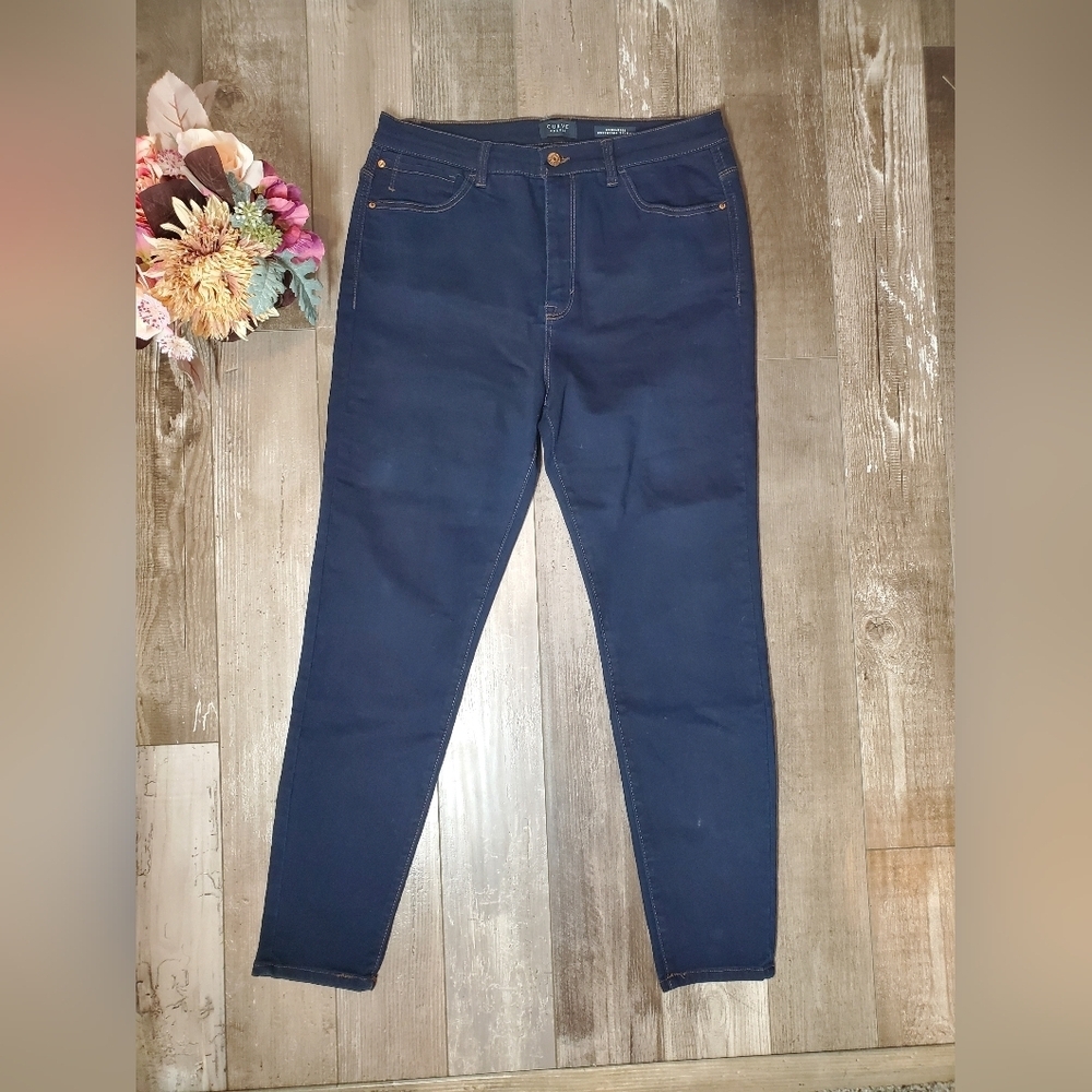Curve Appeal Dark Wash High-Rise Essential Skinny Jeans Women's Size 14/32 NWOT - Picture 14 of 16